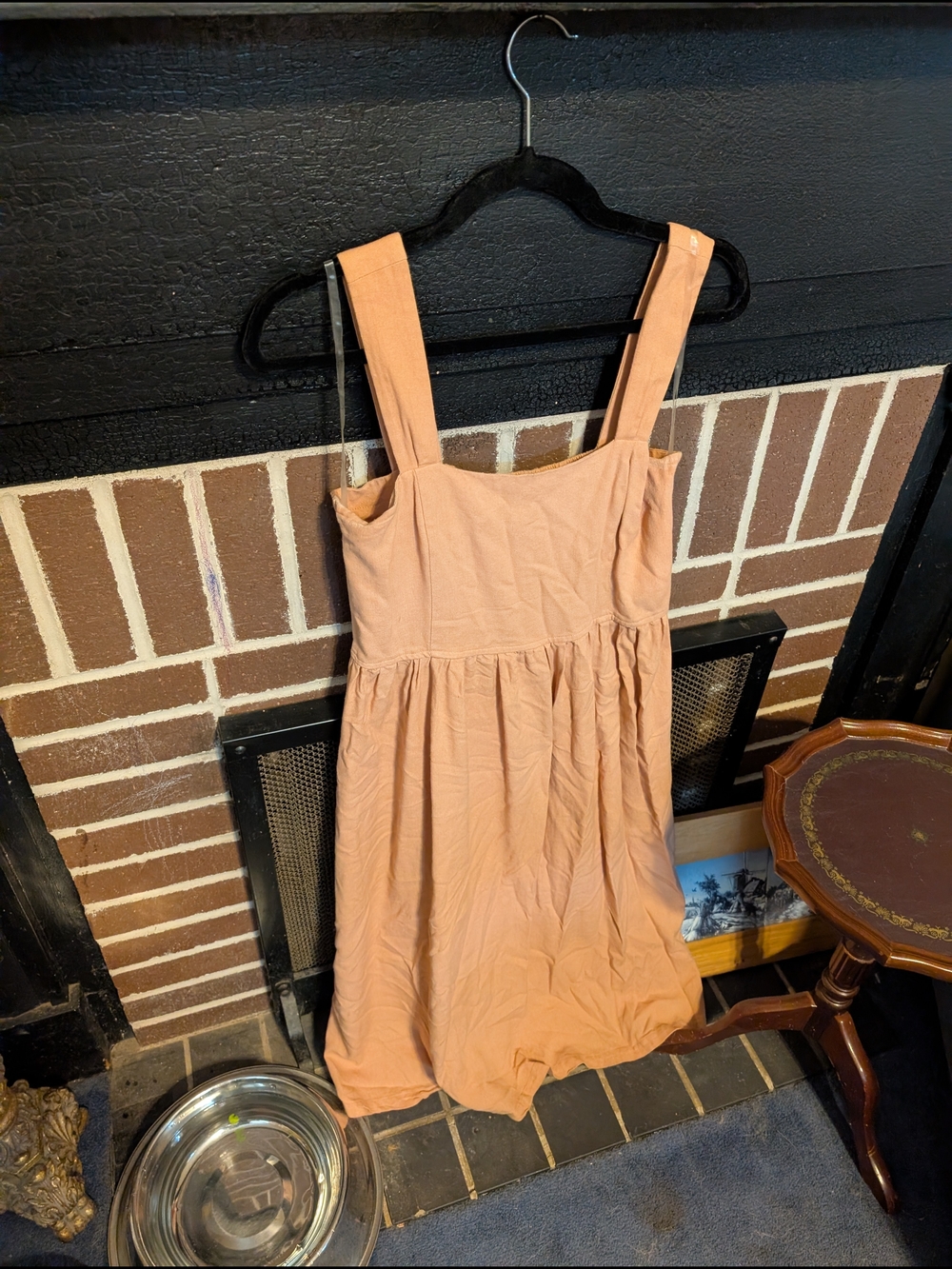 Mexx Peach-Toned Sleeveless Dress with Wide Straps